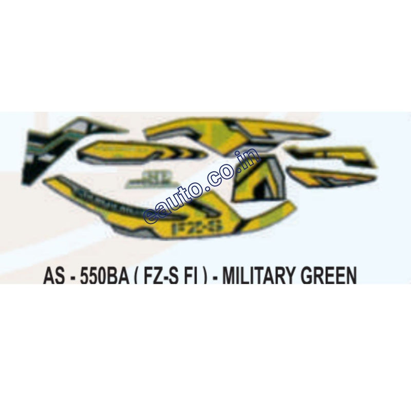 Graphics Sticker Set for Yamaha FZ-S FI | Military Green Vehicle