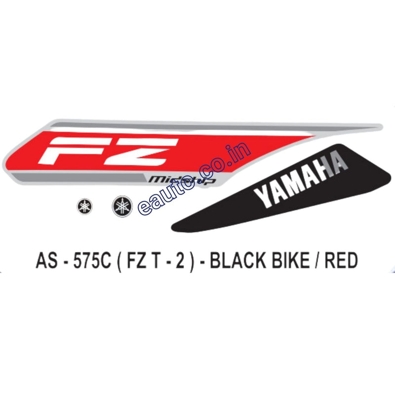 Graphics Sticker Set for Yamaha FZ | Type 2 | Black Vehicle | Red Sticker