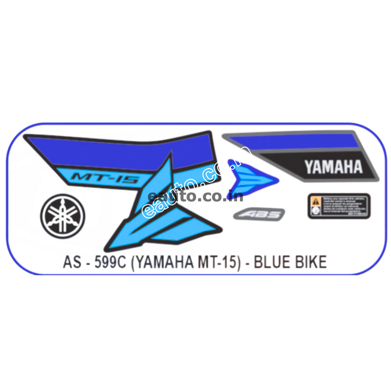 Graphics Sticker Set for Yamaha MT 15 | Blue Vehicle