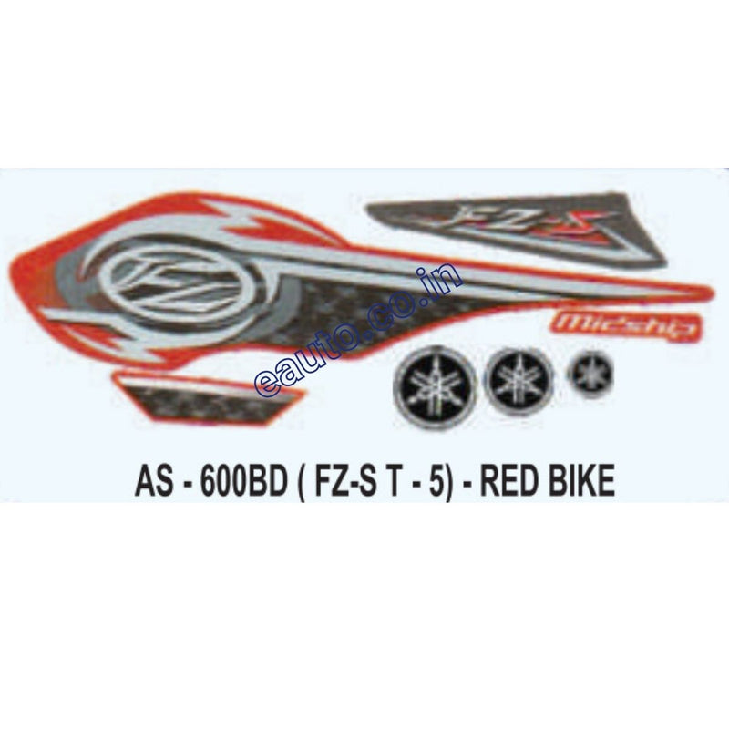 Graphics Sticker Set for Yamaha FZ-S | Type 5 | Red Vehicle