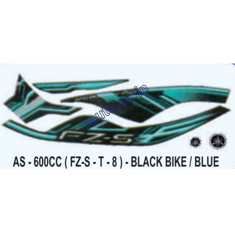Graphics Sticker Set for Yamaha FZ-S | Type 8 | Black Vehicle | Blue Sticker