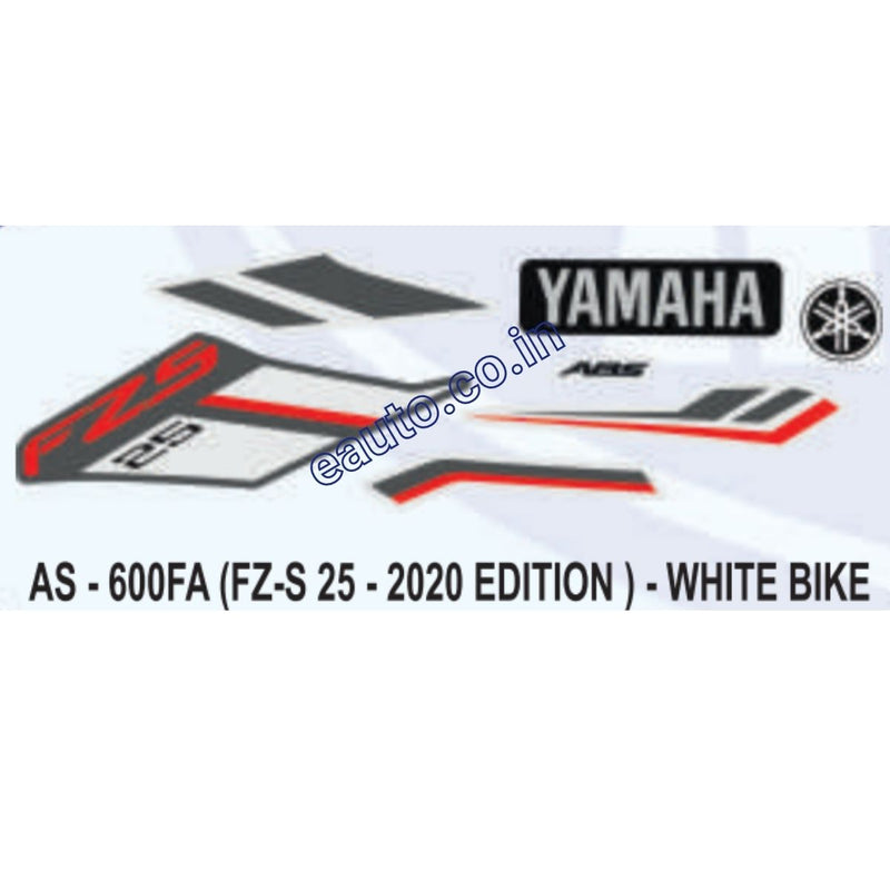 Graphics Sticker Set for Yamaha FZ-S 25 | 2020 Edition | White Vehicle