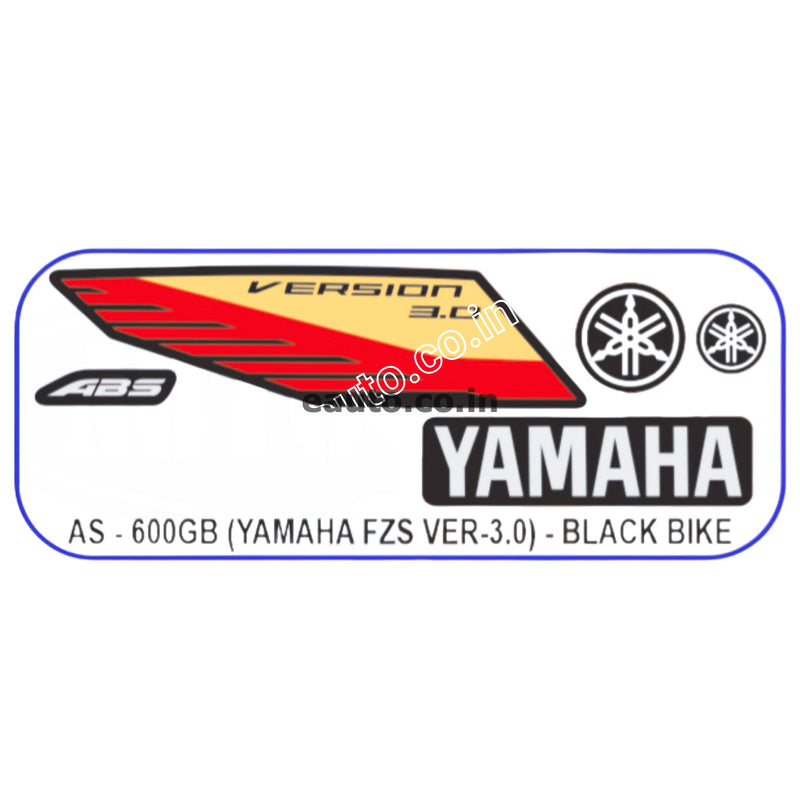 Graphics Sticker Set for Yamaha FZ S V3 | ABS | Black Vehicle