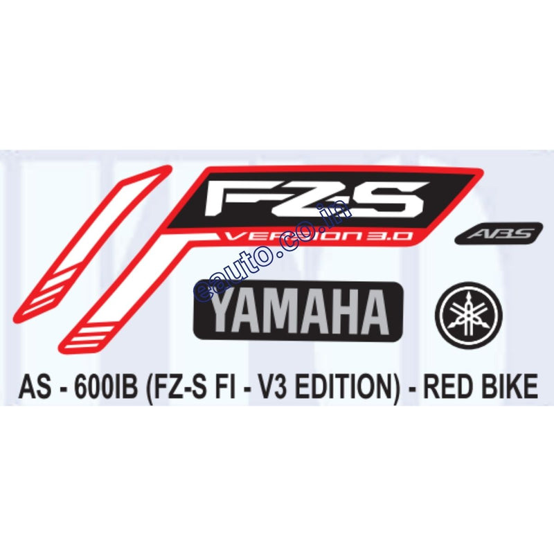 Graphics Sticker Set for Yamaha FZ-S FI V3 | Red Vehicle