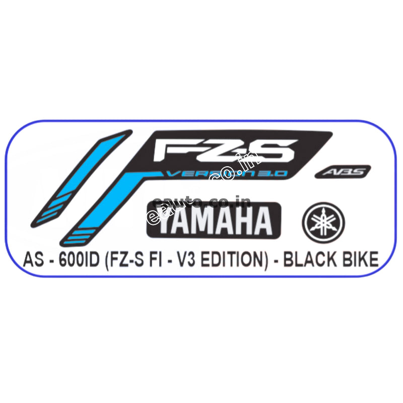 Graphics Sticker Set for Yamaha FZ-S Fi | V3 Edition | Black Vehicle
