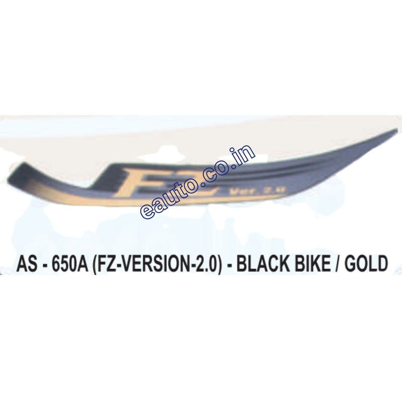 Graphics Sticker Set for Yamaha FZ V2 | Black Vehicle | Gold Sticker