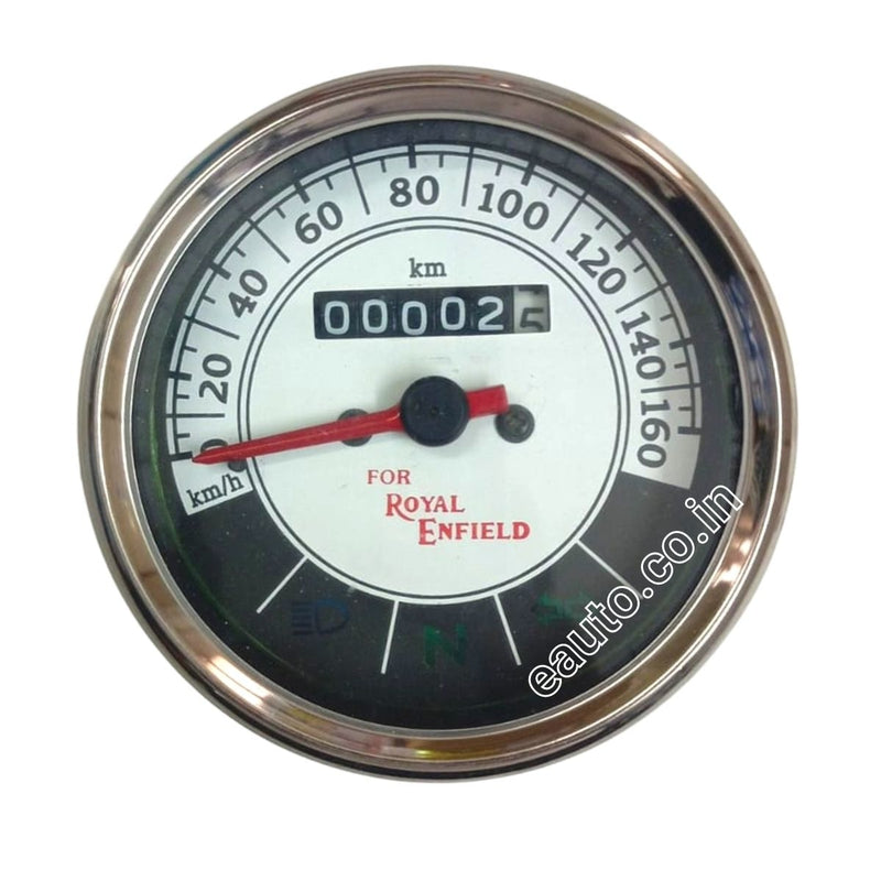 Eauto Analog Speedometer For Royal Enfield Bullet 350 | Black Dial