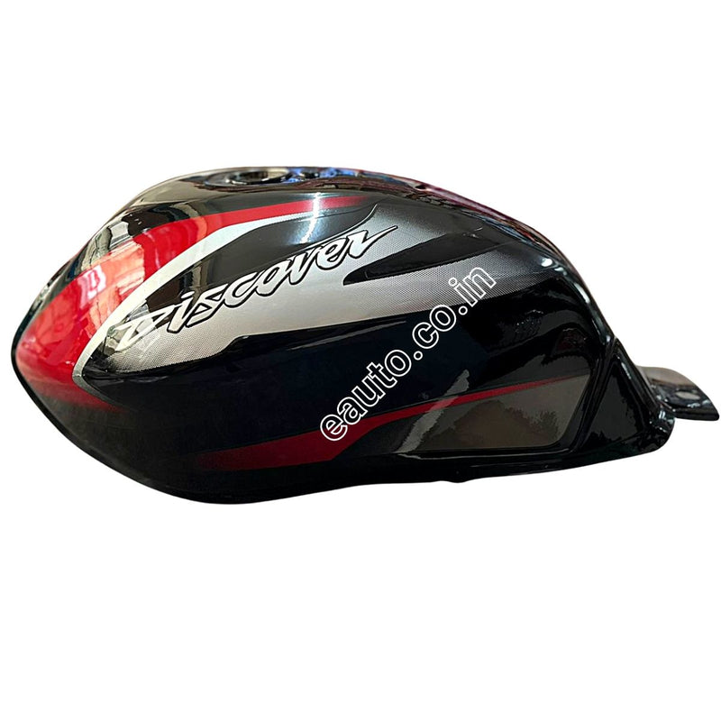 Ensons Fuel Tank For Bajaj Discover 125 Bs4 | Black With Red Sticker Petrol
