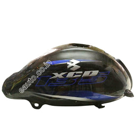 Ensons Petrol Tank For Bajaj Xcd 135 | Black With Blue Sticker