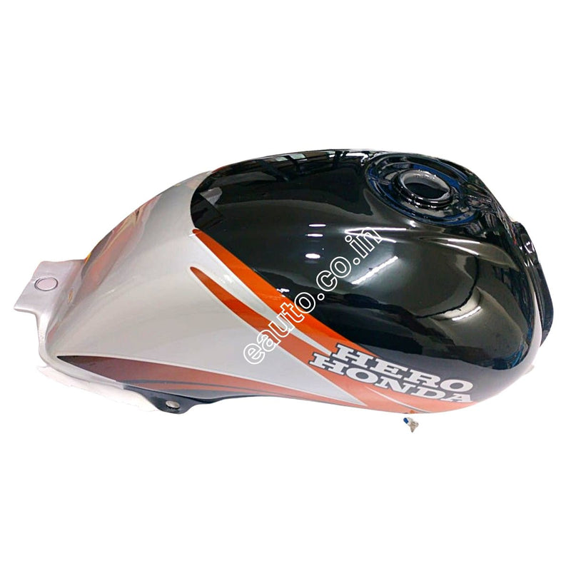 Ensons Petrol Tank For Hero Passion Plus (Black/orange)