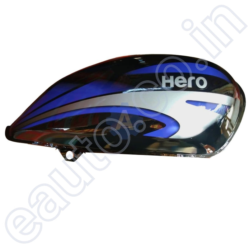 Ensons Petrol Tank For Hero Splendor Plus (Black/blue)