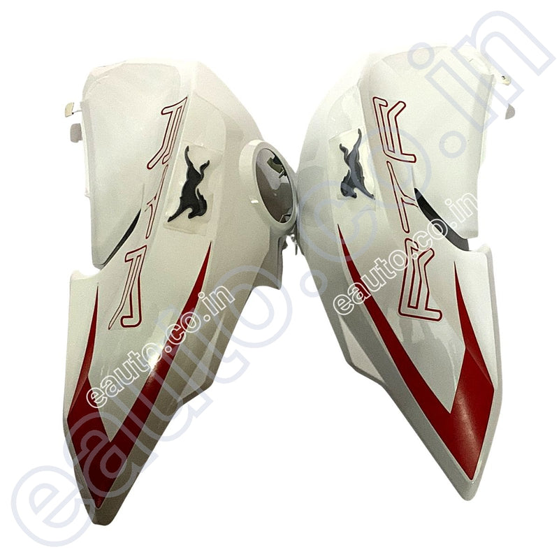 Fuel Tank Cover For Tvs Apache Rtr 200 4V | Bs4 Model Pearl White Colour Set Of 2