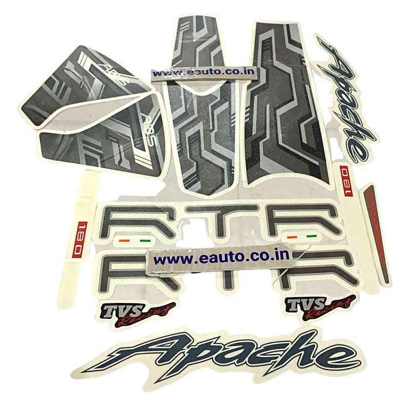 Graphics Sticker Set For Tvs Apache Abs | Black Bike Vinyl Decal