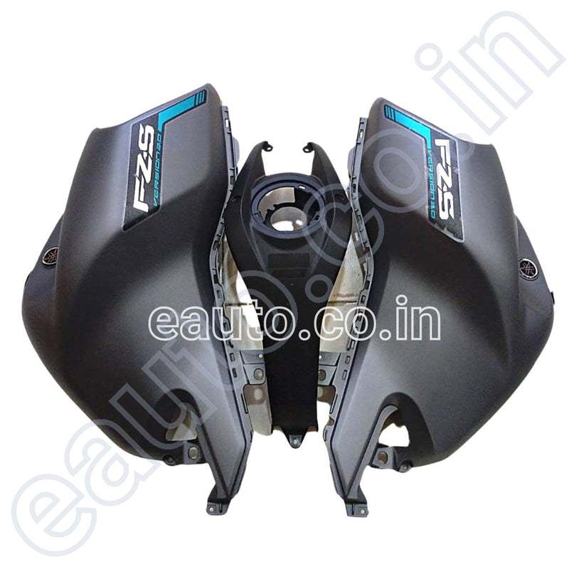Tank Cover For Yamaha Fz-S V3 | Matt Grey & Blue/cyan Set Of 3